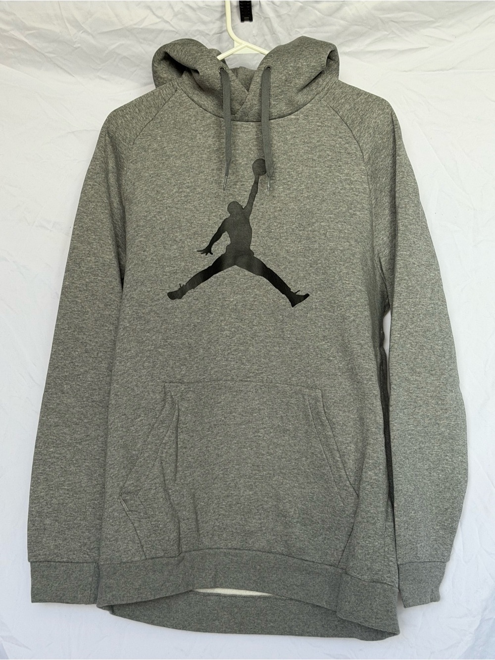 Jordan Grey Pullover Hoodie with Black Jumpman Logo